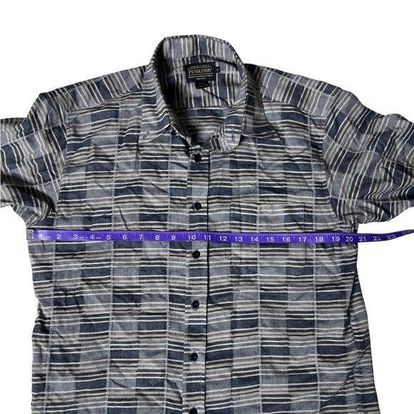 Pendleton Thomas Kay 100% Wool Button Down Shirt Men’s Large Stripe Long Sleeve - Picture 10 of 13